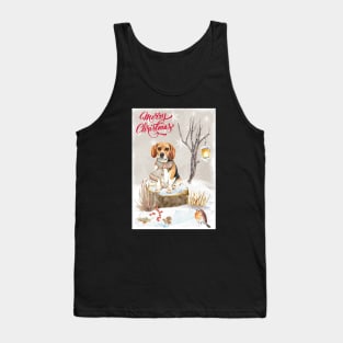 Beagle Merry Christmas Santa Dog Tank Top